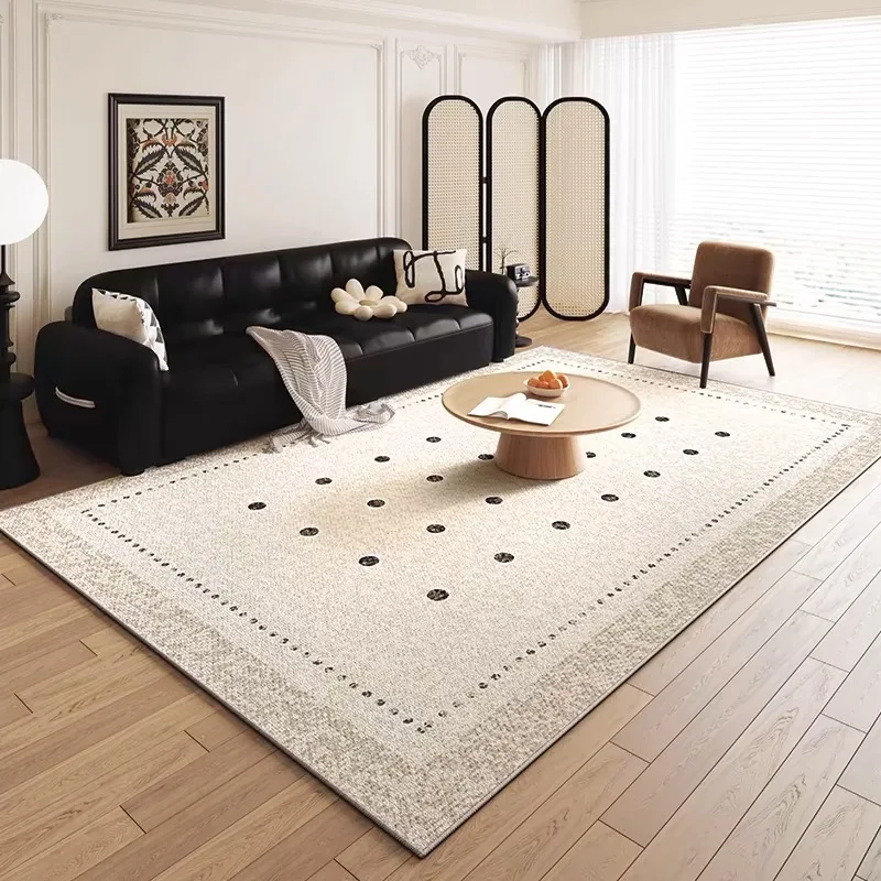 

VIKAMA French Medieval Style Carpet, Living Room Sofa Coffee Table Rug, Light Luxury Looped Bedroom Bedside Floor Mat