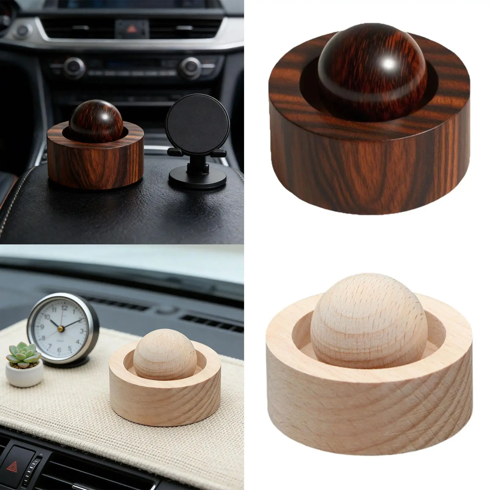 Essential Oil Diffuser Oil Diffuser Wooden Fragrance Dispersion Round Ball Aroma Fragrance for Car Living Room Decoration