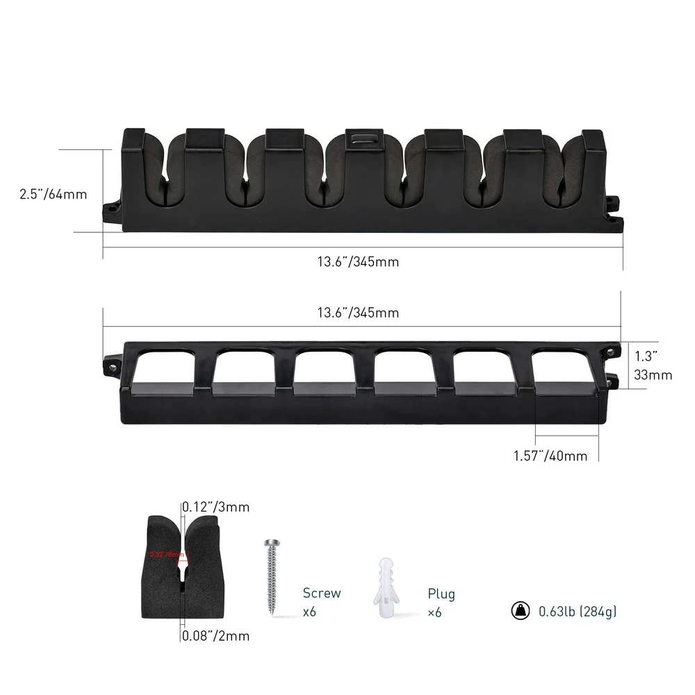 Fishing Rod Storage Rack Wall Mounted Fishing Rod Holder Store 6 Rods Applicable Rod Diameter 5-11mm Great Fishing Pole Holder