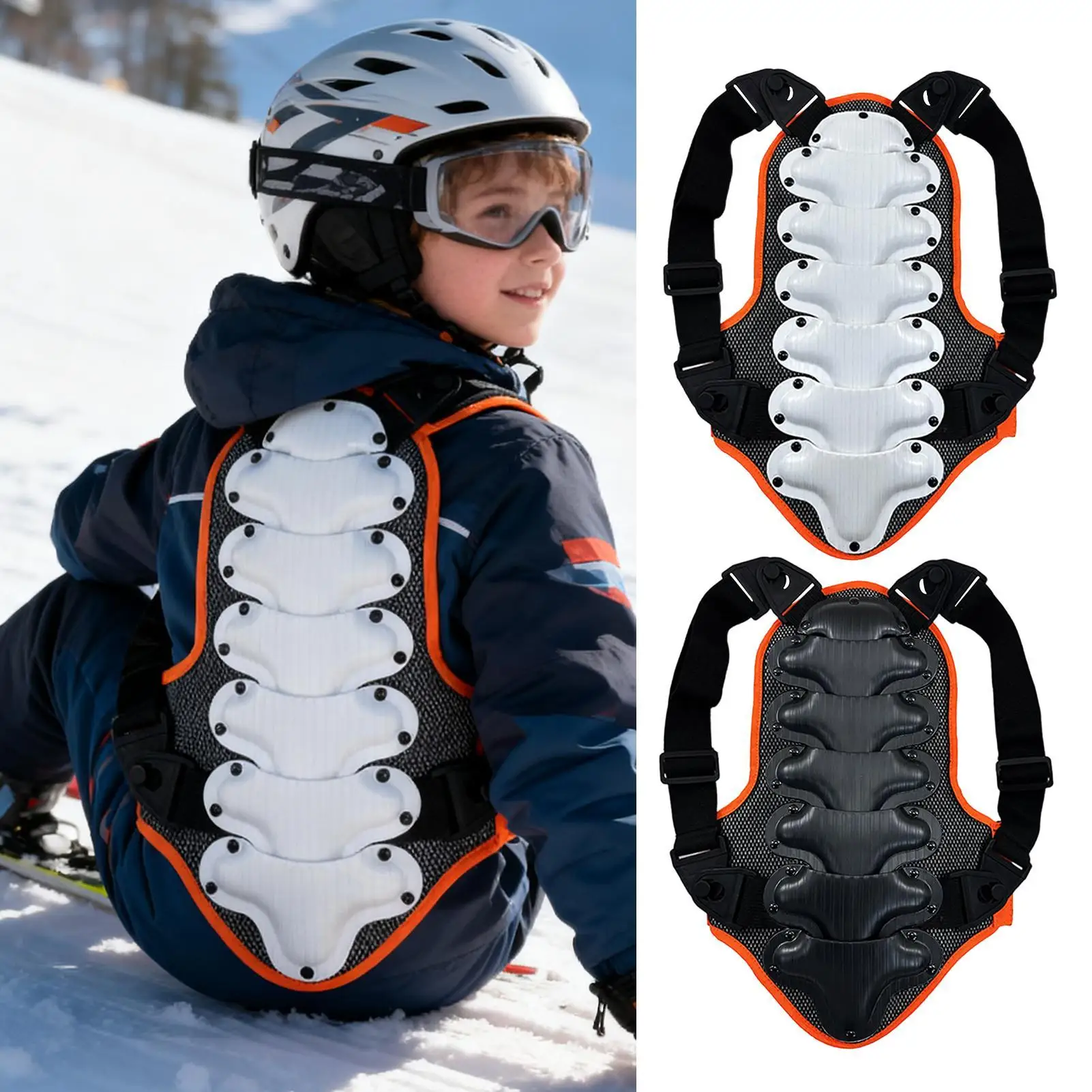 منصات التزلج على الجليد لمنع السقوط وسادة العمود الفقري وسادات الورك للكرة الطائرة لركوب الدراجات على الجليد والتزلج على الخيل #2