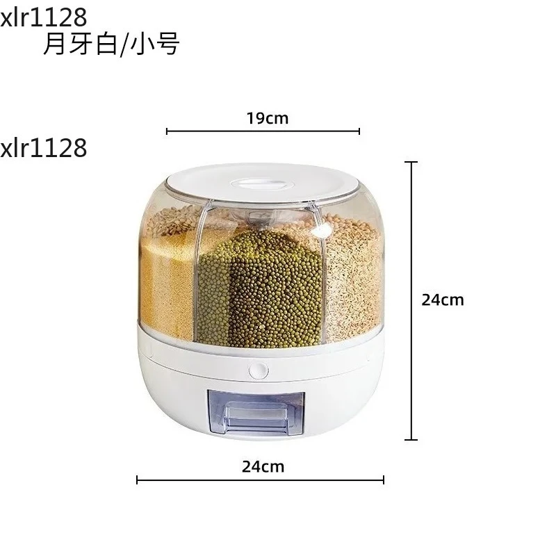 Rotating Rice Storage Container Sealed Moisture & Insect Proof Grain Organizer for Home