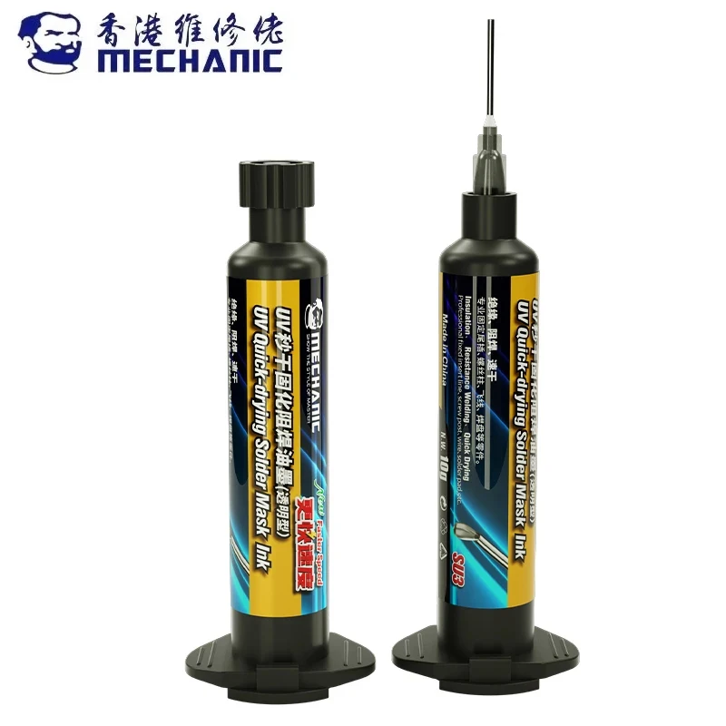 MECHANIC UV Curing Solder Mask Ink Semitransparent Fast Curing Phone Welding Insulating Protect Oil Soldering Paste Flux Inks