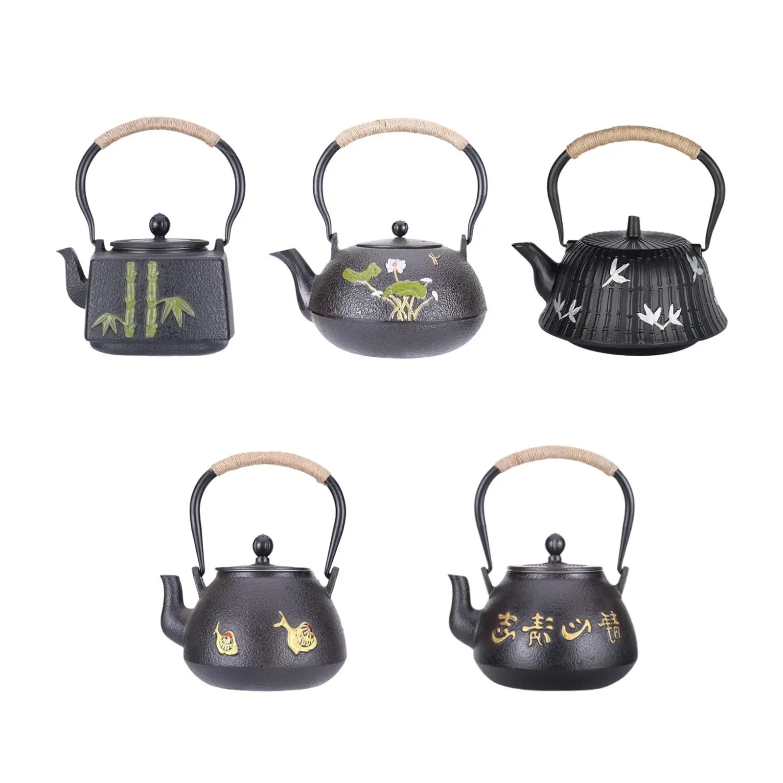 Cast Iron Teapot Tea Maker 1.2L Multiuse Kitchen Utensils Water Kettle Chinese