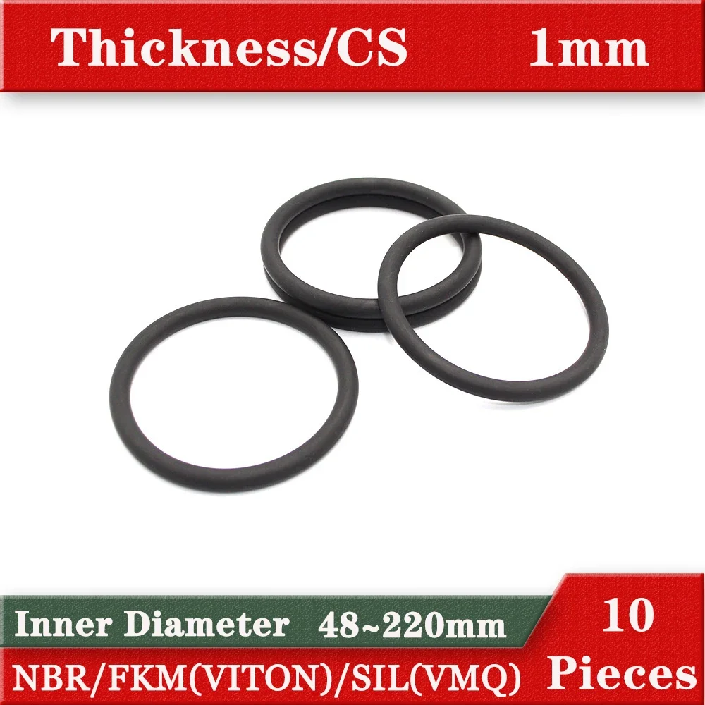 o rings  gaskets CS 1mm big ID NBR Silicon VITON 48-220mm rubber seal ring Gasket seal VMQ SIL orings seal goma redondo o ringen