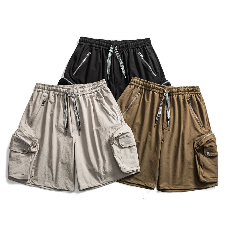 Men's Summer Streetwear Fashion Loose Casual Track Function Cargo Shorts Cityboy Techwear Sports Shorts Short Pant