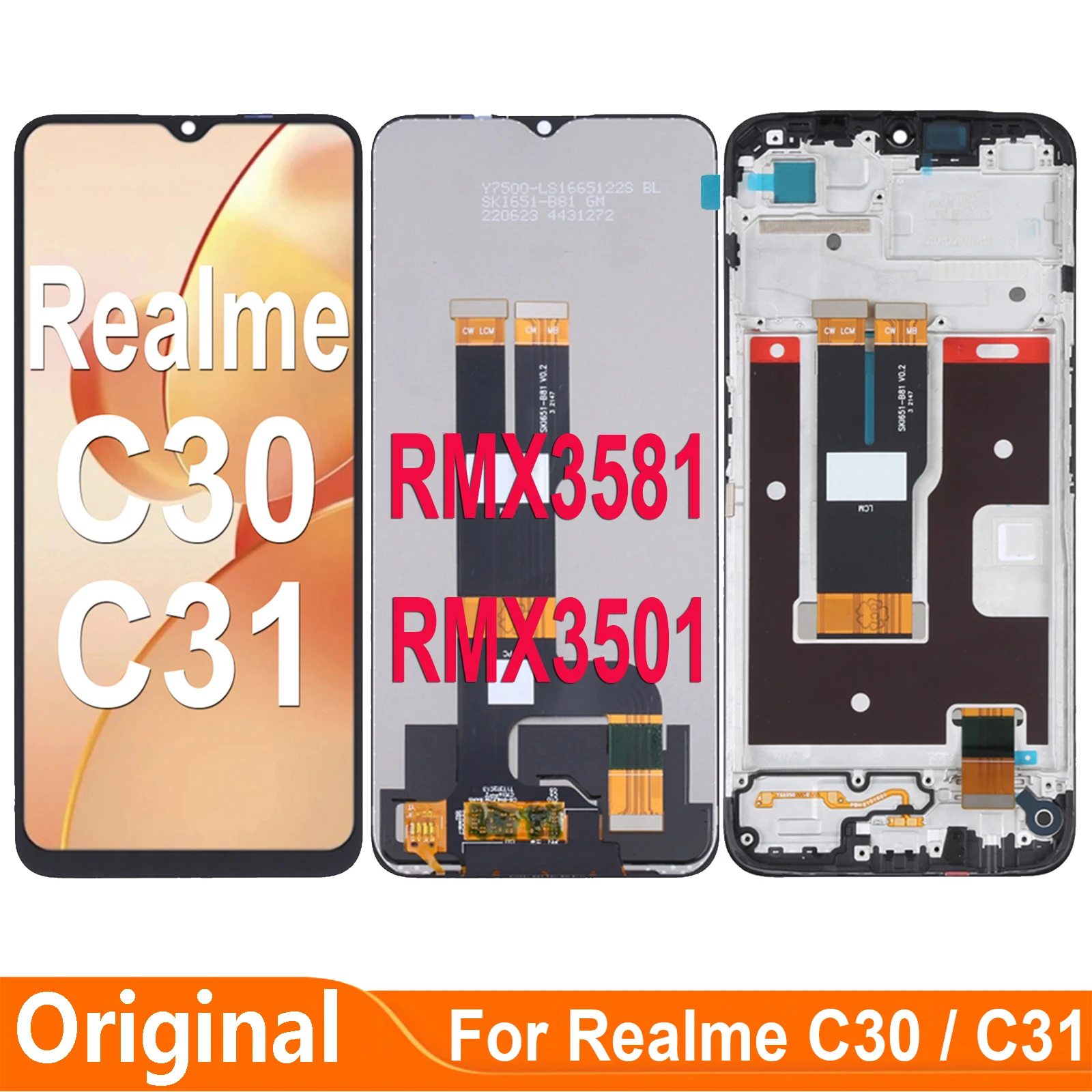 For Realme C31 RMX3501 C30 RMX3581 LCD Dispaly Touch Digitizer Screen Assembly Parts