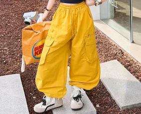 Summer Teen Girls 2PCS Sporty Casual T-Shirt Tops And Cargo Pants Workout School Tracksuit Children's Outfit for Kids 5-14 Years