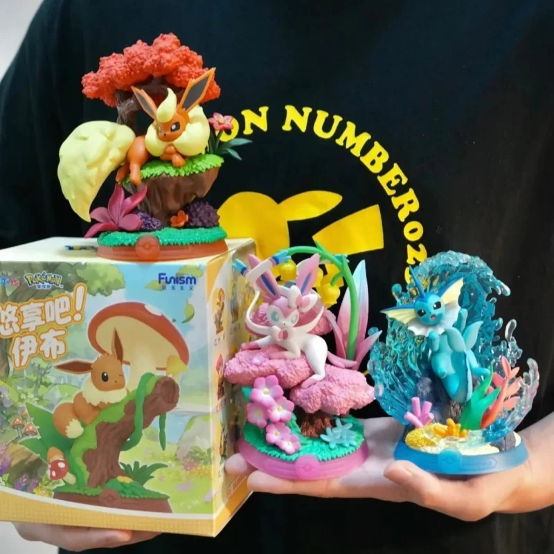 在庫あり新しい-funism-本物のポケモン-eeveelution-ブラインドボックスコレクタブルフィギュアデスクトップ装飾アニメ周辺玩具ギフト