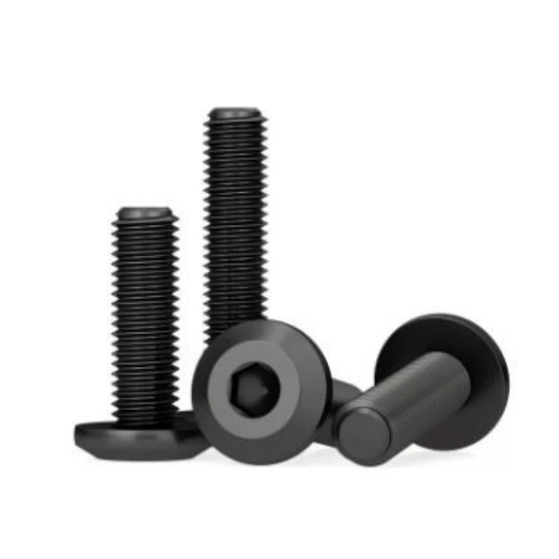 20-200pcs Black Carbon Steel M3 M4 M5 M6 M8 Hexagon Hex Socket Hypotenuse Flat Head Screw Bolt for Down Side Furniture