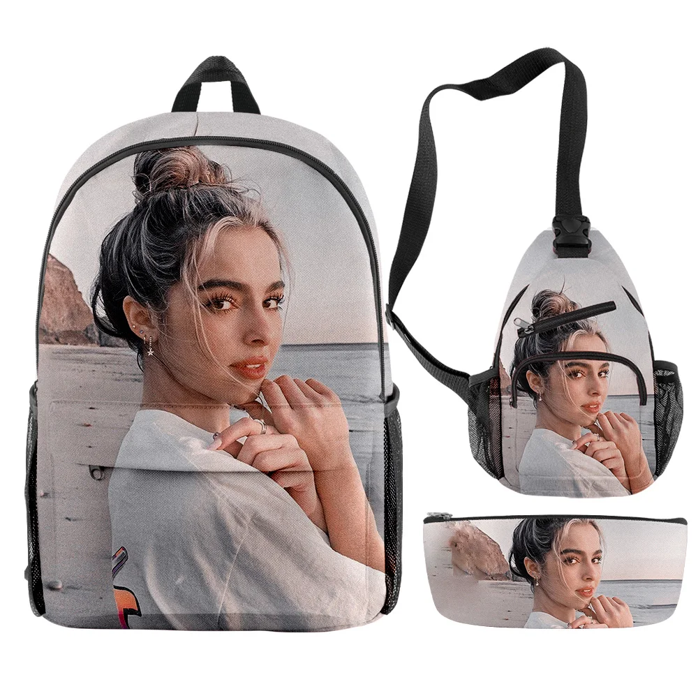 

Fashion Youthful Addison Rae influencer 3pcs/Set Backpack 3D Print Bookbag Laptop Daypack Backpacks Chest Bags Pencil Case