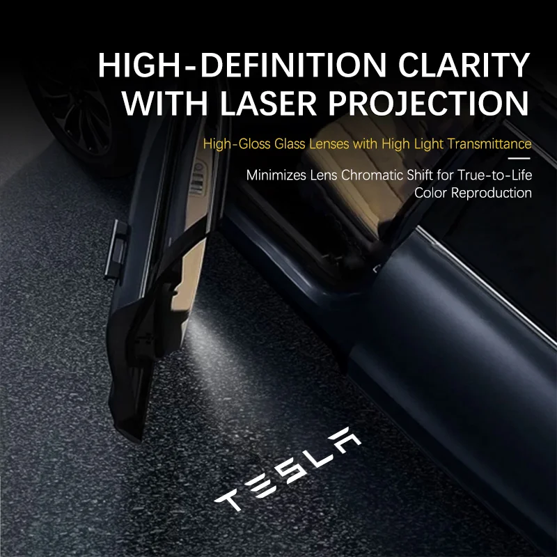 

Car Door Welcome Lights Laser Projector Logo Wireless Sensing For Tesla Model 3 Model S Model Y Model X Car Styling