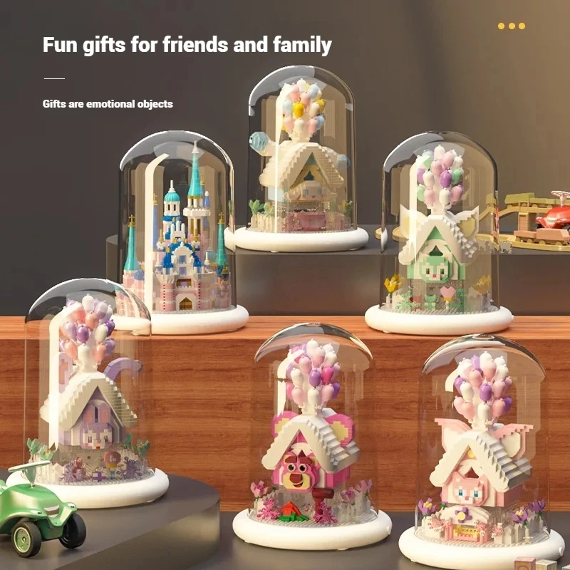 1500 Grains Disney Particle Building Block Figure Girl Series Balloon Castle Adult Puzzle Toy Home Decoration Girl Birthday Gift