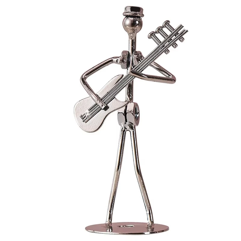 Retro Ironwork Band Ornament Metal Electroplating Mini Music Minimalist Guitar Violin Decoration Handicraft Classical Gift 2026