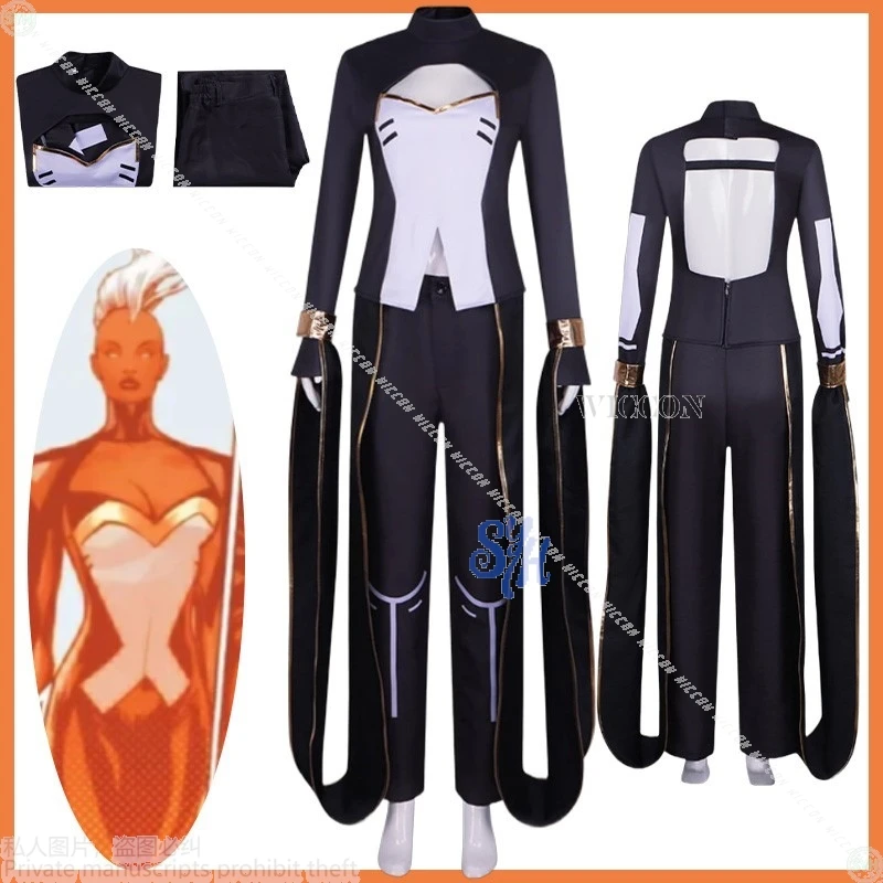 

Anime Ultimateee Cosplay Stom Costume Egyptian Style Black Combat Tights Sexy Backless Goddess Uniform Jumpsuit Halloween Cos