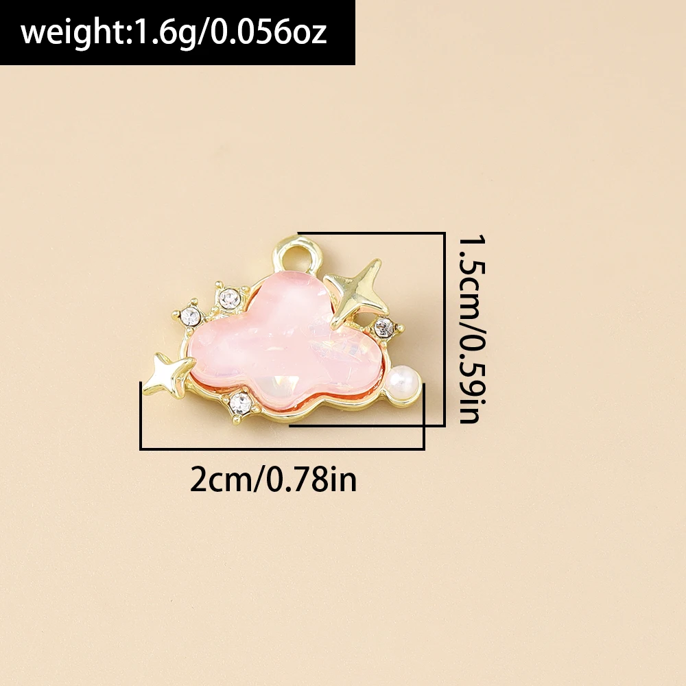 Leslie 5 Stück rosa Y2K-Serie Herz Blume Wolke Schmetterling Anhänger für DIY handgemachte Halskette Armband Schmuckherstellung Zubehör – Detail 13