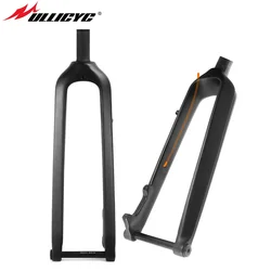 ULLICYC  3K Full Carbon Fiber T800 New Mountain Bicycle Front Fork Tube Thru Axle15*100mm 26/27.5/29 MTB Bike Accessories