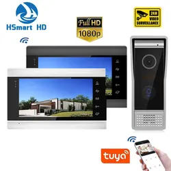 Système d'interphone vidéo Tuya Smart Home, 7 amarans, interphone vidéo sans fil WiFi, caméra de sonnette filaire 1080 °, 110 P, AHD, nouveau