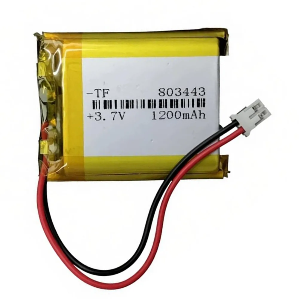 803443 1200mAh 3.7V With JST PH 2.0mm 2P Plug Lithium Polymer Rechargeable Battery for Beauty Instrument Early Education Machine