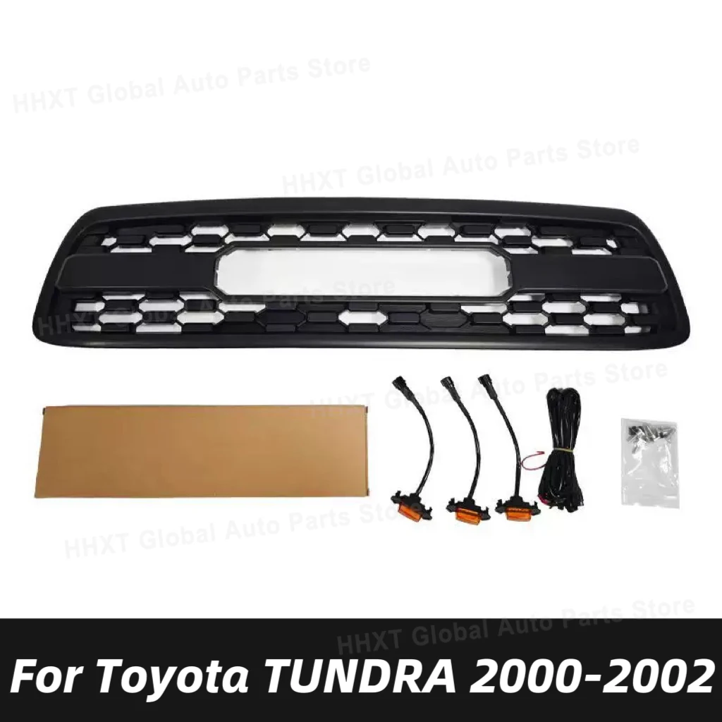 Rejilla de malla de carreras delantera con luz LED para Toyota TUNDRA 2000-2002 2000 2001 2002 ABS rejilla delantera piezas de automóvil