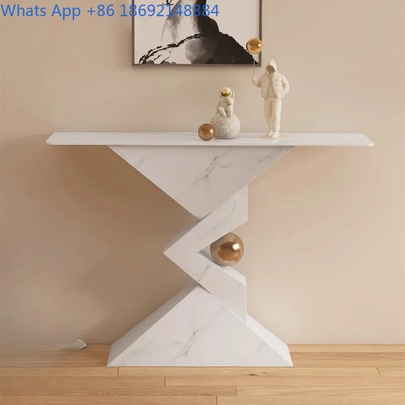 

Italian Style Living Room Entryway Cabinet Light Luxury Style Simple Modern Wall-Mounted Entryway Table Entrance Rock Board