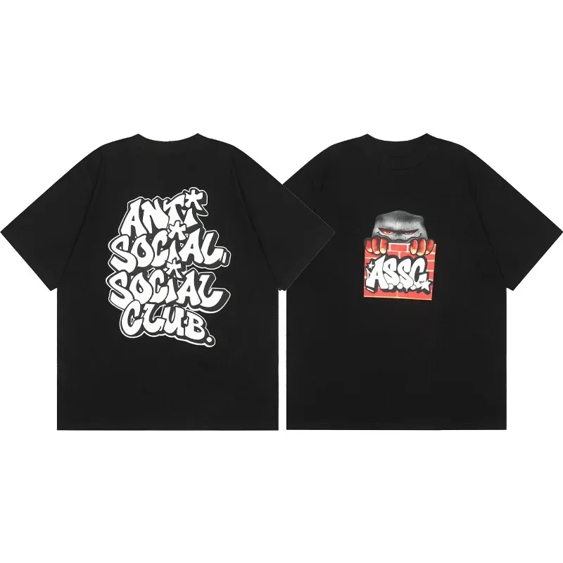 

Tide Brand Lightning Series Letter Print Ins American Street Men's and Women's Casual Summer Round Neck Pure Cotton T-shirt