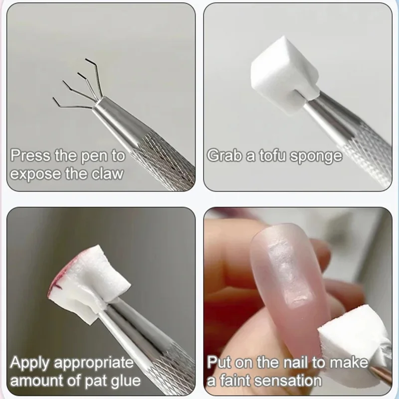 50/1pcs Nail Art Sponge Set Soft Sponge Gradient Nail Art Stamper Tools DIY Manicure Dotting Pen Polish Nail Sponge Gripper Tool