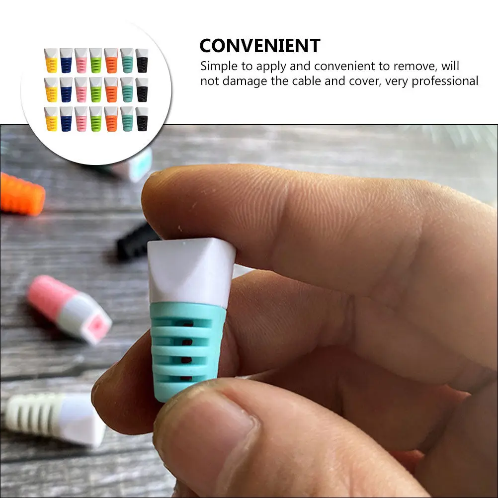 50Pcs Data Cable Protector Universal Charging Line Sleeve ABS PVC Material Non Damaging Easy Apply Remove Colored Cord