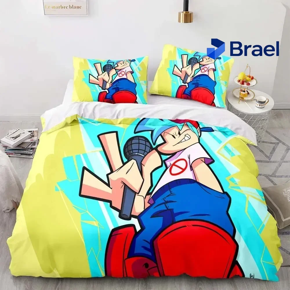 Exquisite 3D Print Friday Night Funkin Bedding Set Single Twin Full Queen King Size Kawaii Bed Set Aldult Kid Bedroom Duvetcover