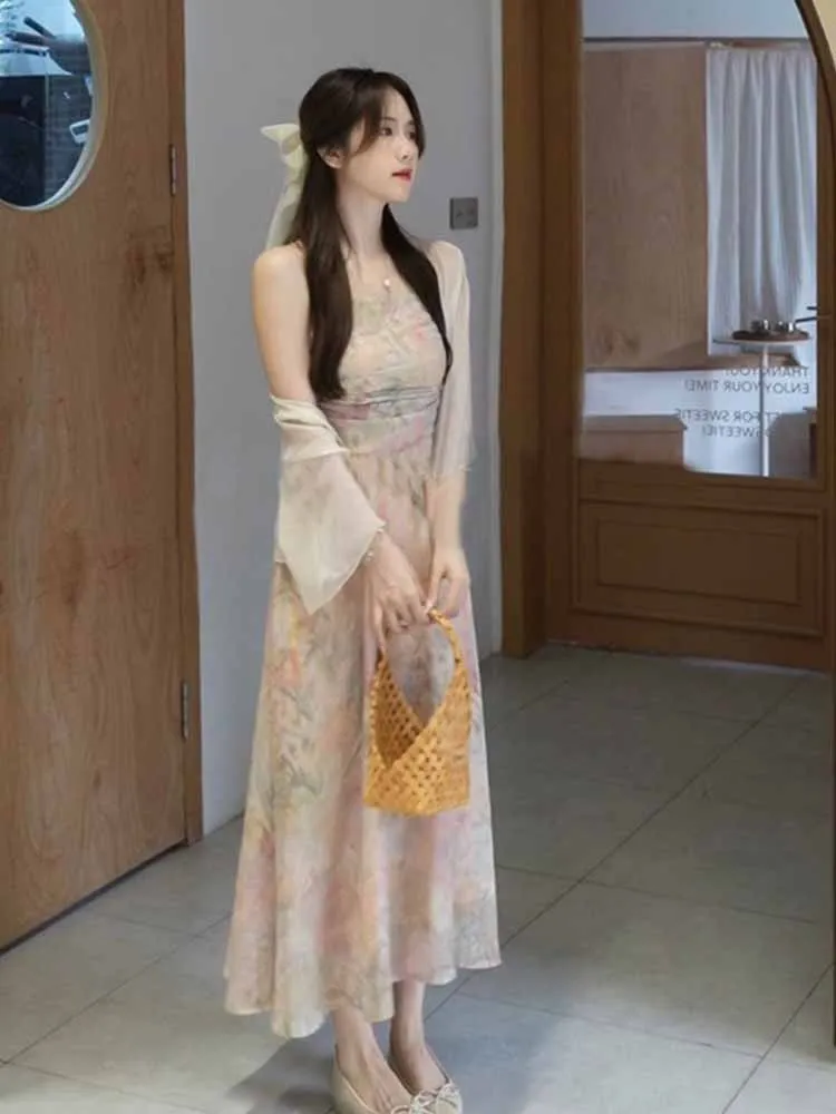 Sun Protection Ice Silk Lightweight Summer Cardigan Women's Shawl Sleeveless Outer Cover Thin Veil Sheer Chiffon Top Coat