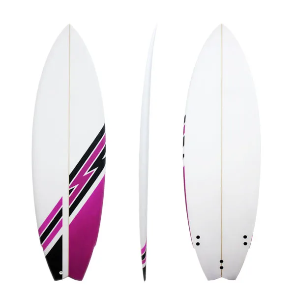 

Factory PU Foam Fiberglass Fish Tail Blank Surfboards Decorative Board