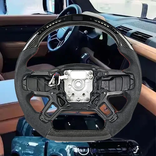 Carbon Fiber LED Sport Steering Wheel Custom Modification Car Interior Accessories For Land Rover Defender 2020‑2021 Racing Styl