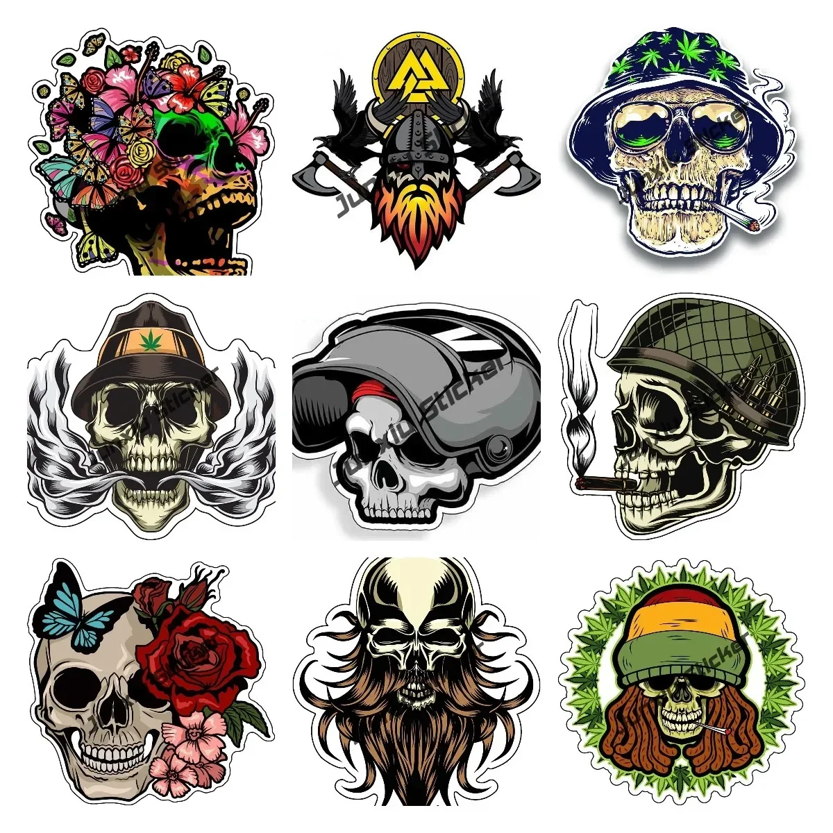 Reggae Skull Cannabis Leaf Vinyl Decal Smoker Skull Acid Purple Vinyl Decal Sticker fpr Car Truck Van SUV Window Wall Cup Laptop