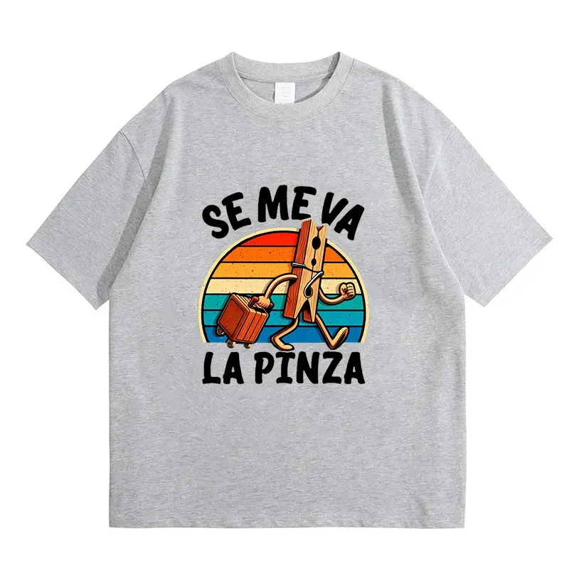 S-5XL Men's Se Me Va La Pinza T-Shirt Funny Spanish Jokes Y2k Vintage T-shirt 100% Cotton Soft Unisex Casual Tee Tops