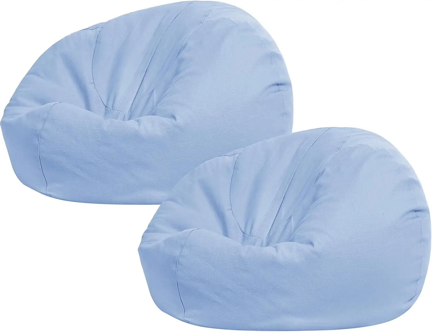 2-Pack Stuffed Animal Storage Bean Bag Chair Cover for Kids Adults - No Filler, Large Stuffable Organizer (Blue, Small)