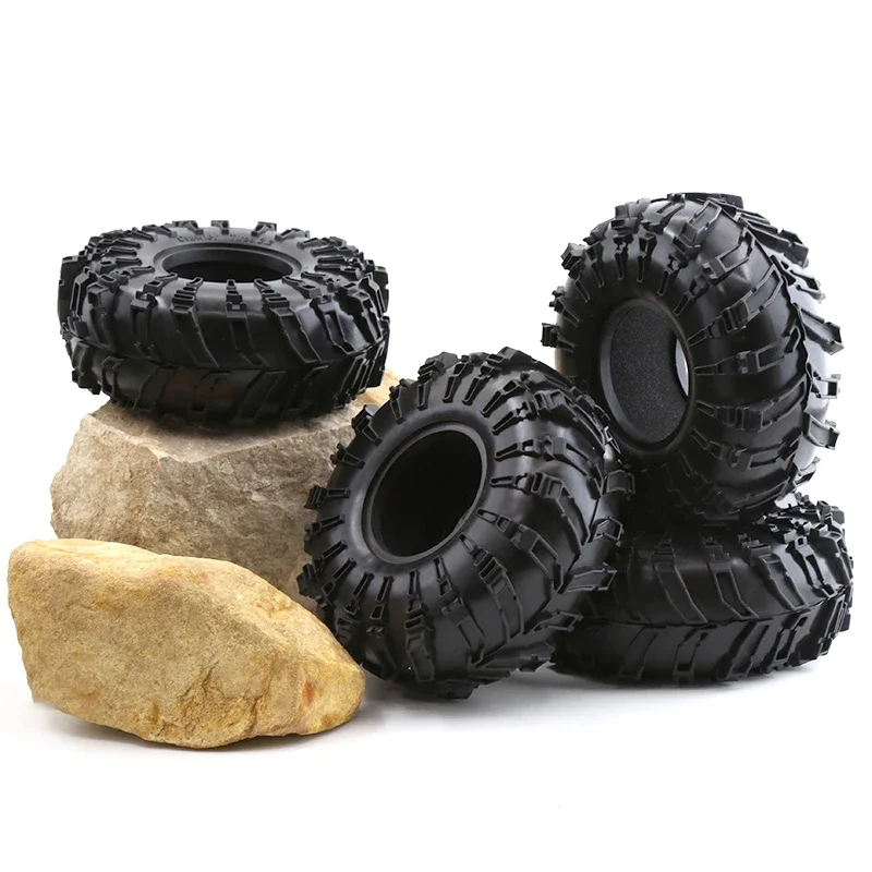 

2/4Pcs 2.2 Inch Rubber Tyres Wheel Tires for 1/10 Rock Buggy RC Crawler Car Axial SCX10 90046 TRX4