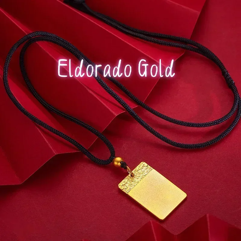 Eldorado Gold  9999 Real Gold 24K Men's and Women's Peace and Clouds No Affair Brand Pendant New Chinese Spring Sweater Chain Ne