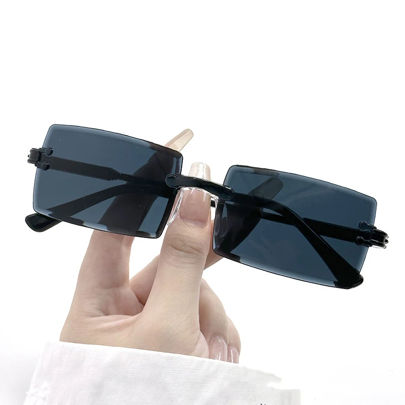 

Fashion Vintage Colorful Sunglasses Women Rimless Rectangle Shade Gradient Eyewear Summer Goggles UV400 Outdoor Sun Glasses