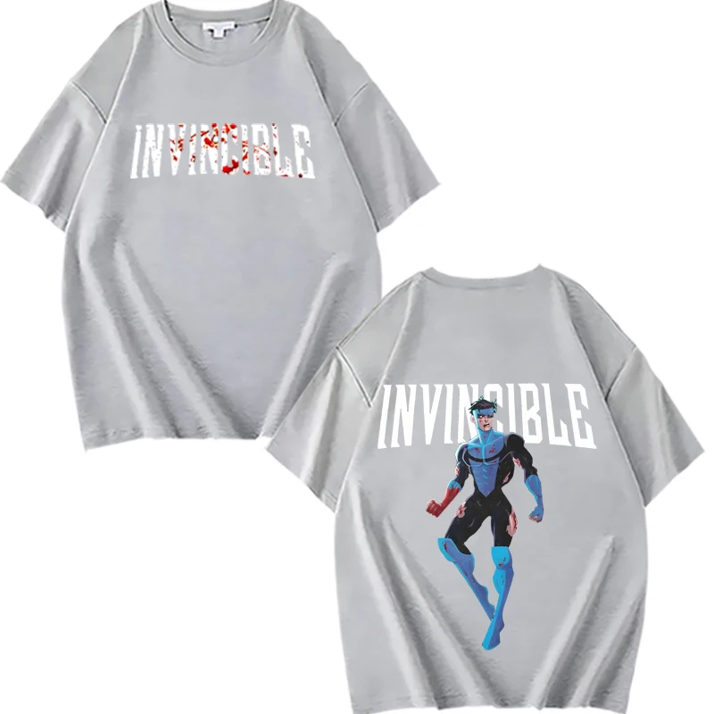 Invincible Blood Splat Logo Merch T Shirt men women manga  Oversized 100% Cotton short sleeve Summer print Unisex plus size tops