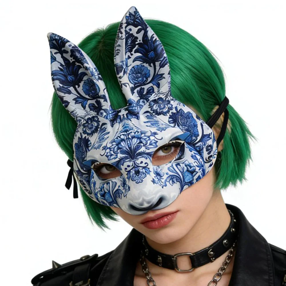 

Easter Rabbit Mask Cosplay Bunny Half Face Animal Eva Masks Carnival Masquerade Halloween Party Costume Props Gifts