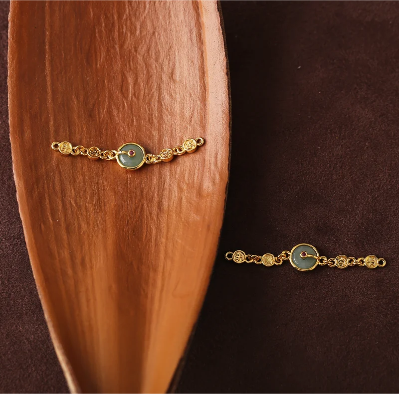 

2 шт., подвеска с круглой пряжкой из натурального нефрита мира-разъем для ювелирных изделий из драгоценных камней для изготовления браслета