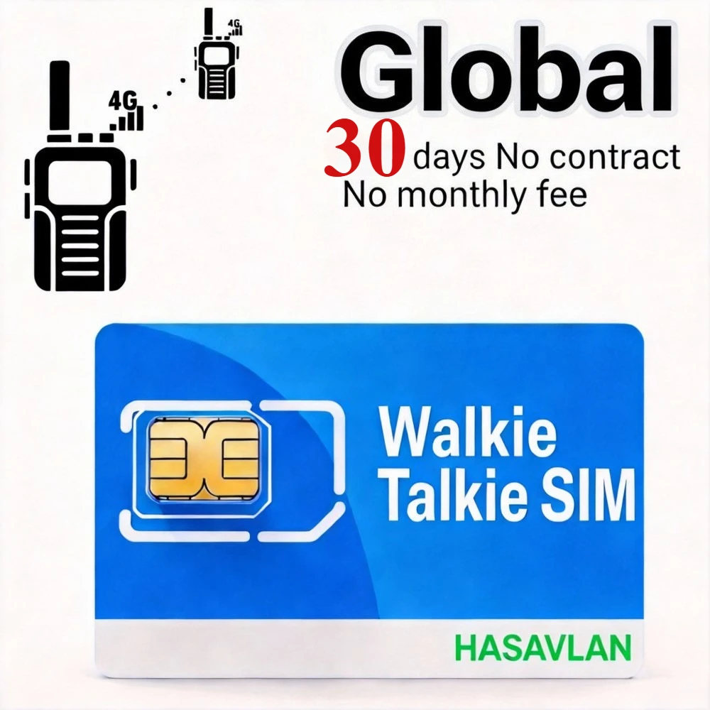 Global PTT Walkie Talkie SIM Card, Global No Contract 4G LTE IoT SIM, 300MB/30 Days for POC PTT Radios K300, ZOVAGOLO GLOBAL