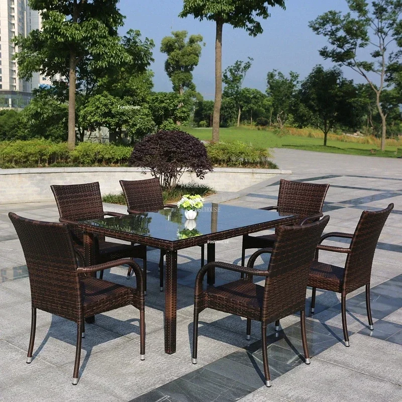 Rattan Garden Furniture Sets Nordic Home Courtyard Balcony Three-piece Set Combination Outdoor Furniture Leisure Table And Chair