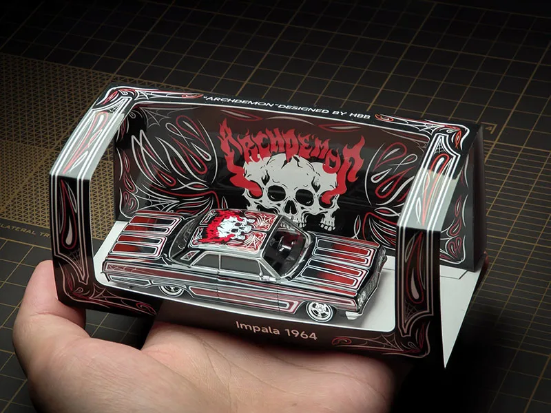 97M Model 1/64 Scale 1964 Impala SS Lowrider Bounce Car Alloy Car Model Classics Adult Souvenir Gift Static Display
