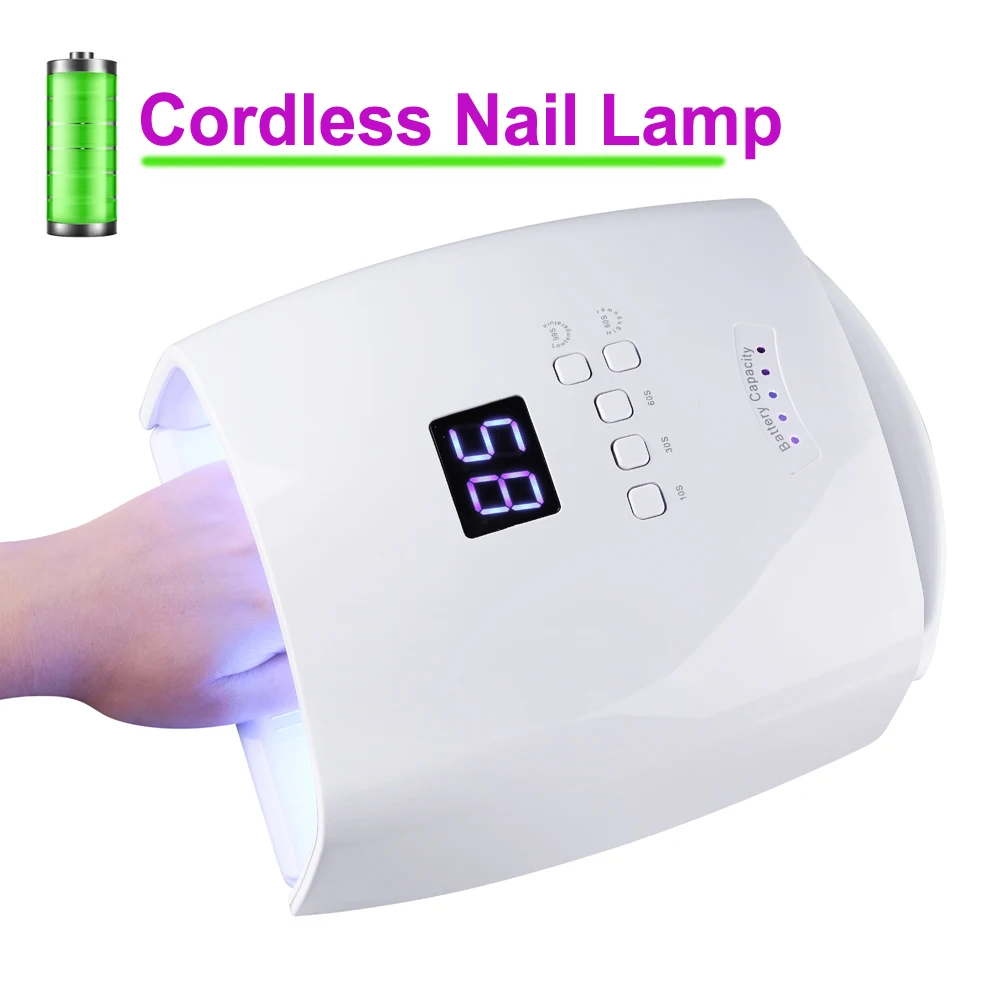 Wireless UV LED Nail Lamp 66W Lamp For Nail 33LEDS 7800mAh Rechargeable Curing Lamp with 4 Timer Settings Nail Art Manicure Tool