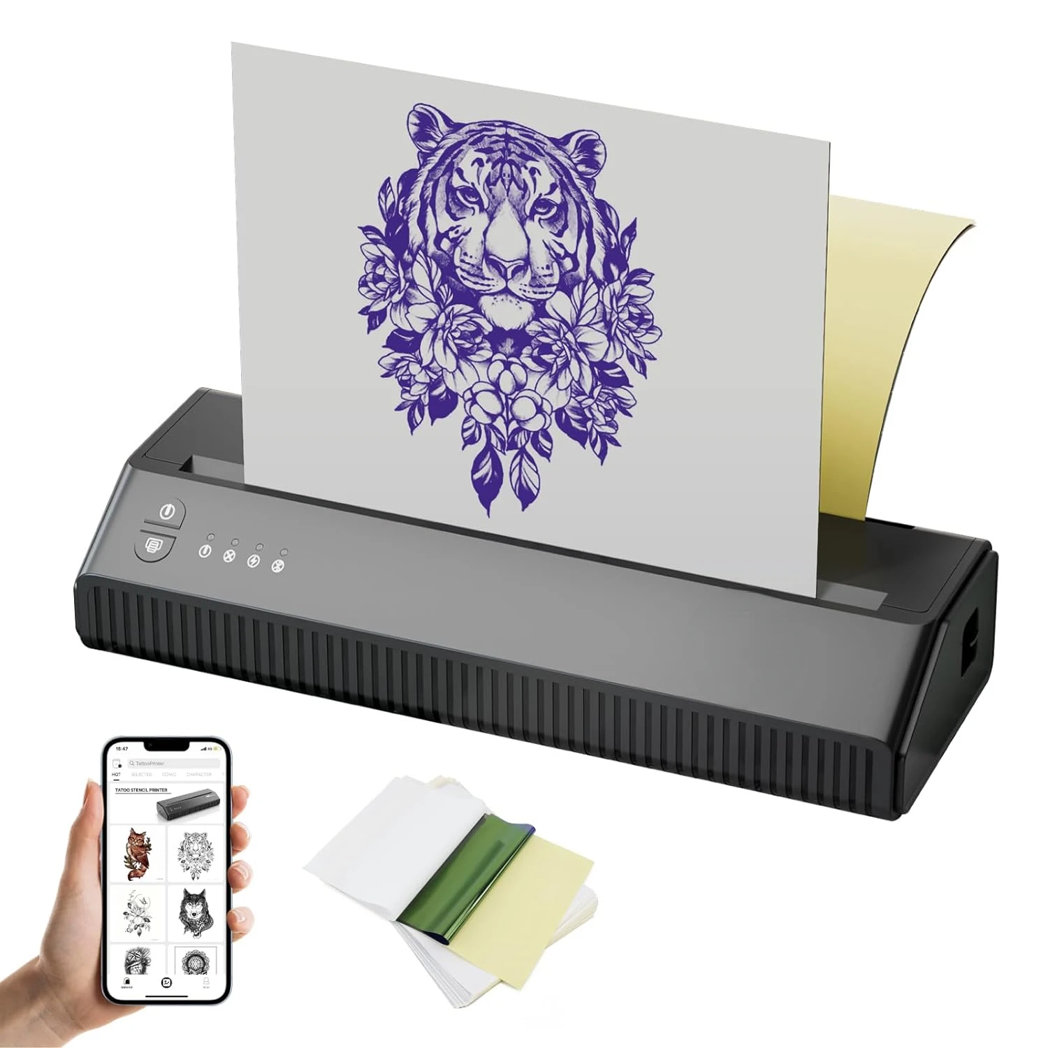 

Bluetooth Tattoo Stencil Printer Thermal Wireless Rechargeable Temporary Tattoo Transfer Paper Printer Machine Stencil Machine