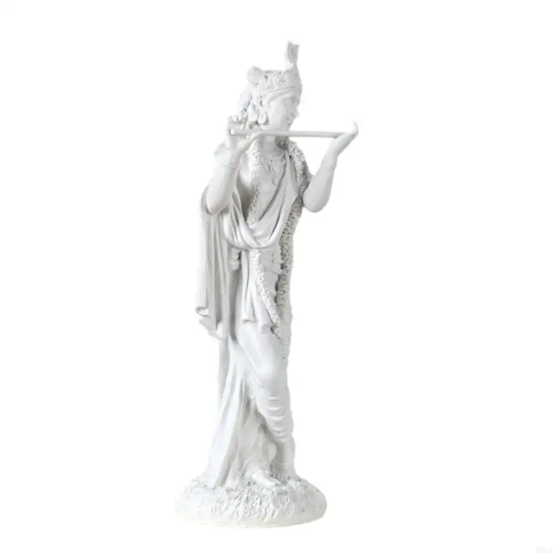 H0XA God of Love Krishna Statue Resins Meditating Figurine for Spiritual Home Decors