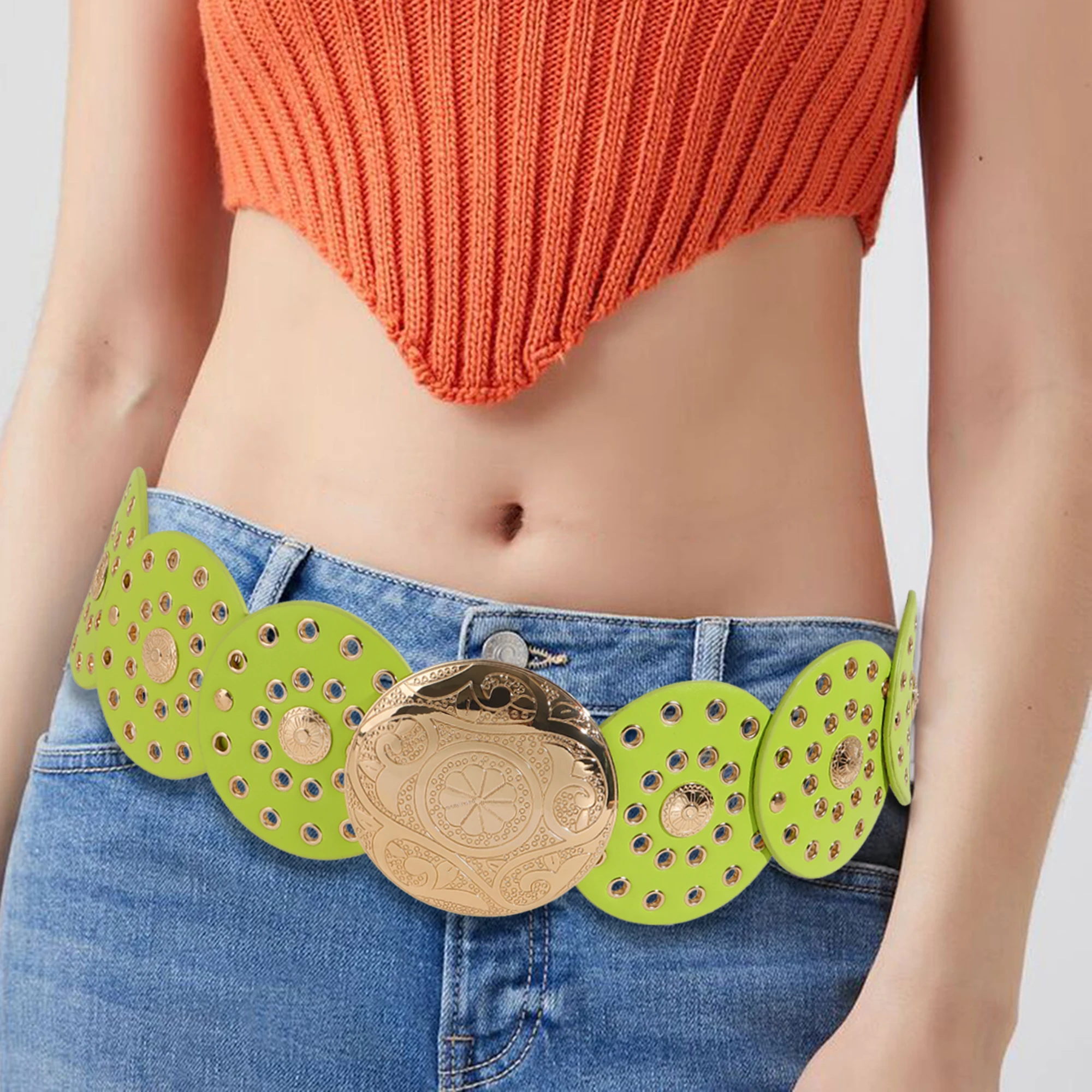 New Vintage rivet Fashion vintage belt female rivet decoration with a personalized waist wrap with dress pants to decorate a out