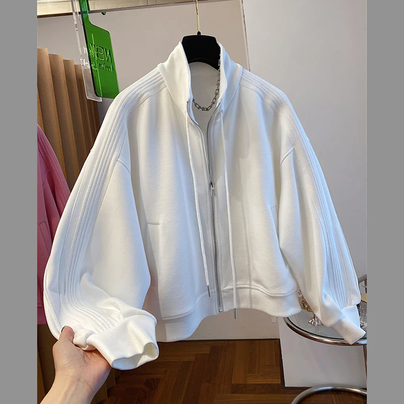 

Spring Women's Jackets Casual Polo Sports Coat Women's Dress Short Cardigan Zipper Long Sleeve Top Windbreaker Female Outerwear