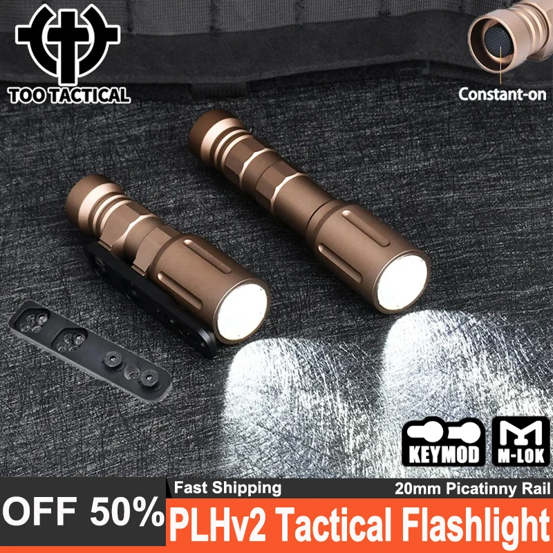 

Tactical 1300 Lumens PLHv2 Flashlight PLH V2 Light Metal PLhv2 Mount High Power Plhv2 Hunting Scout Light Base Fit Mlok Keymod