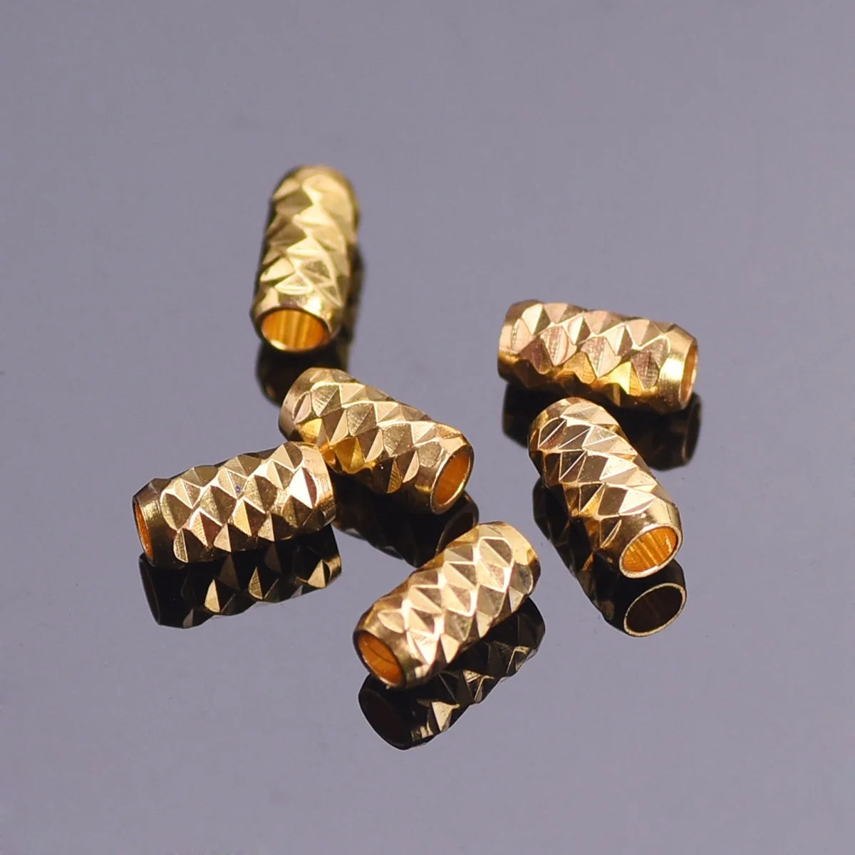 50pcs Tube Shape 6x3mm Plated Color Brass Metal Loose Spacer Beads Lot For Jewelry Making DIY Findings